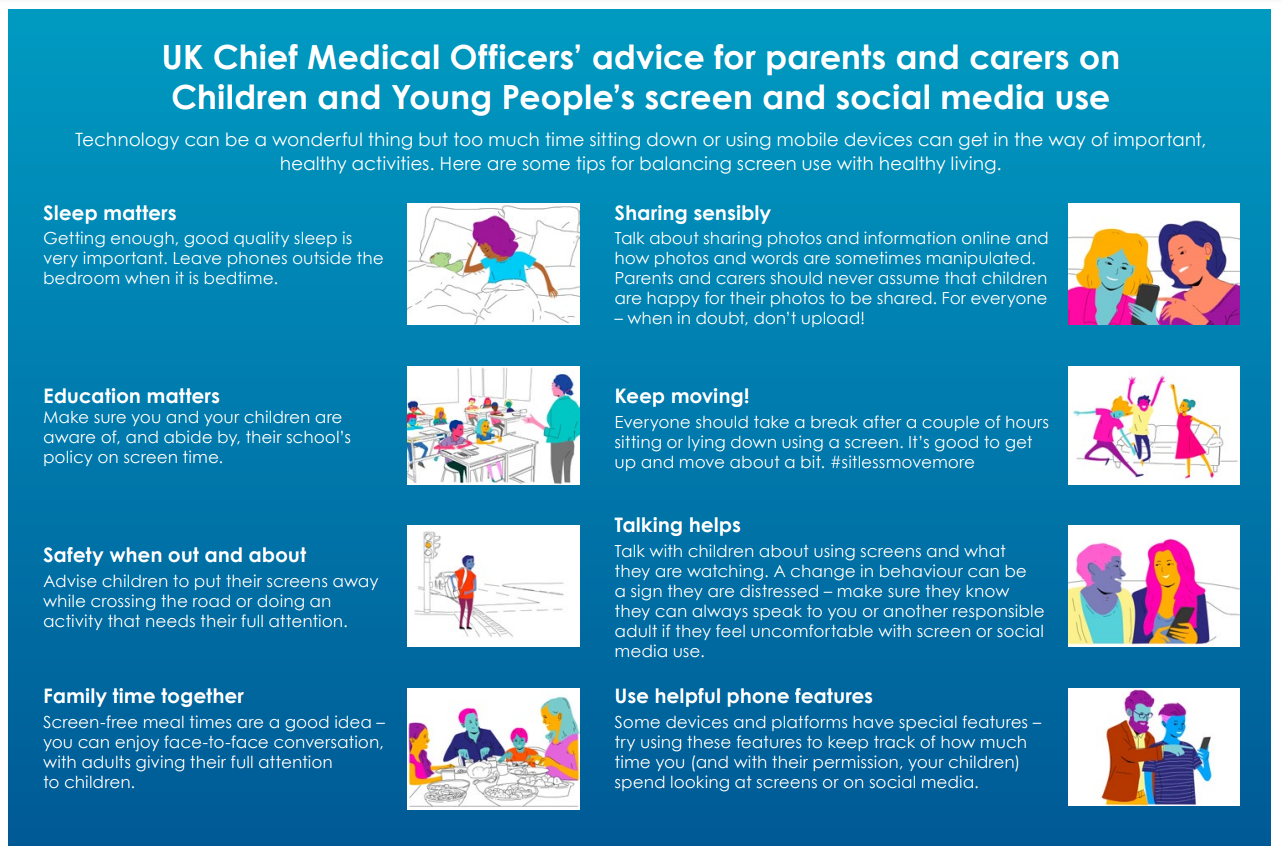UK Chiuef Medical Officer's advice on screentime and social media